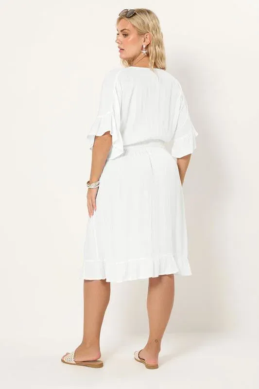White Crinkle Beach Dress