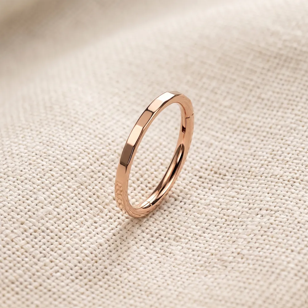 Modern Titanium Hinged Hoop Ring