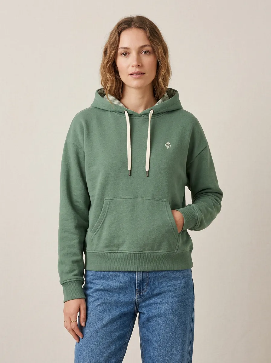Women's Leaf Graphic Embroidered Casual Hoodie