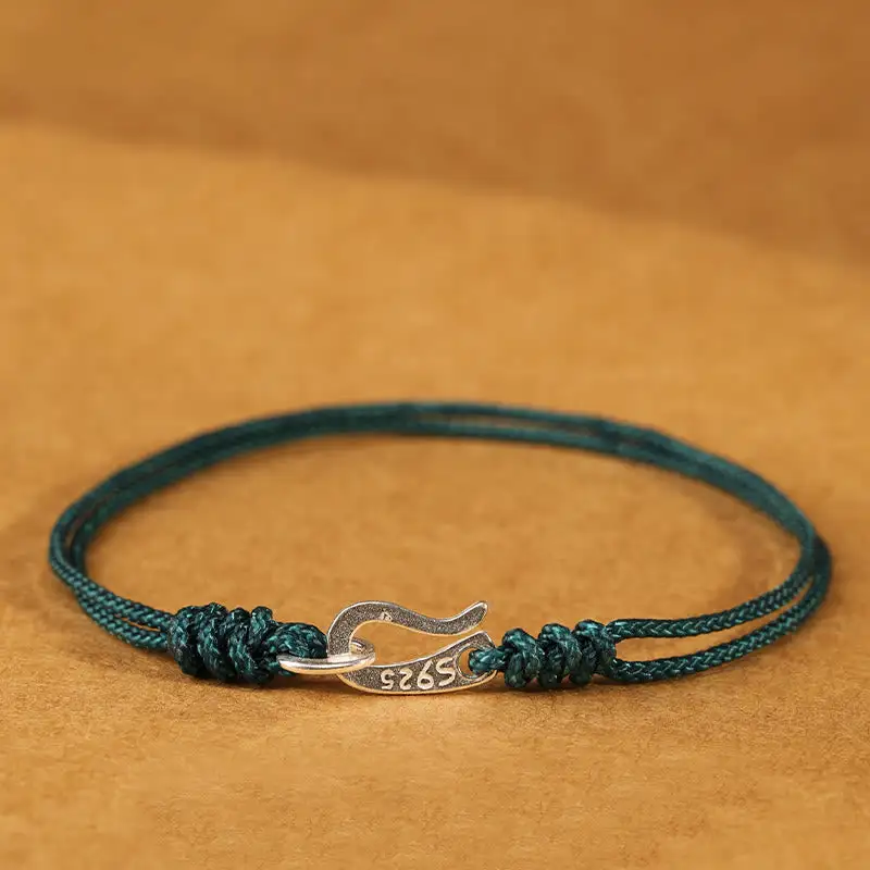 Sterling Silver Hook Design String Bracelet