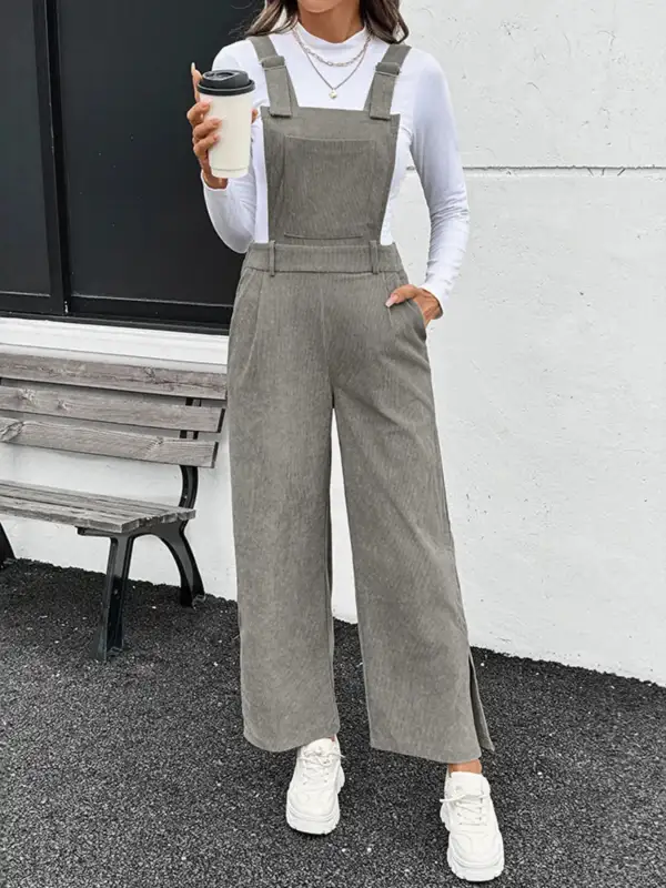 Pocket Side Slit Overalls