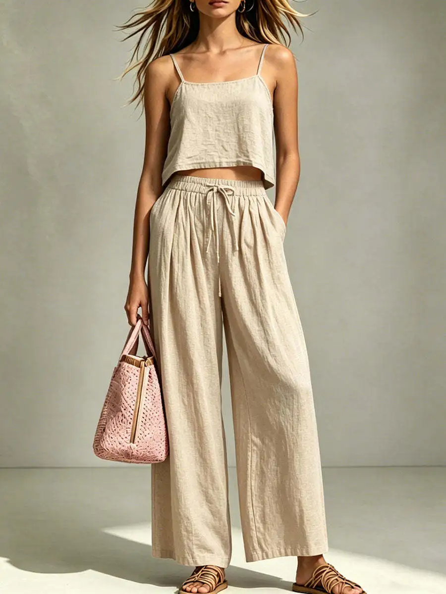 Wide-Leg Sleeveless Women's Matching Set