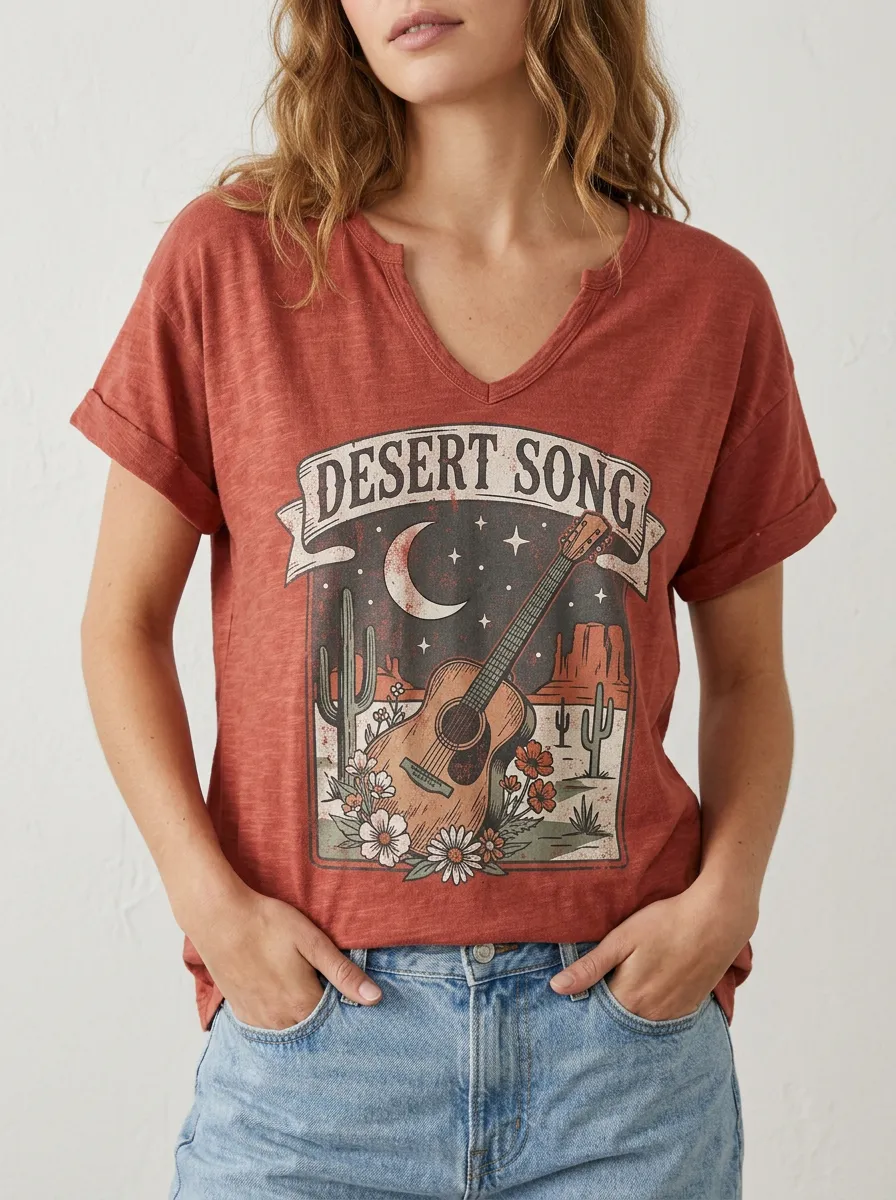 Desert Western Women's V-Neck T-Shirt