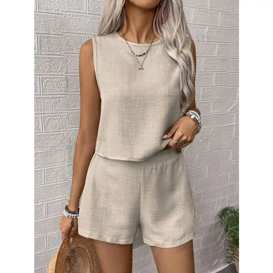 Everyday Round Neck Tank and Shorts Set