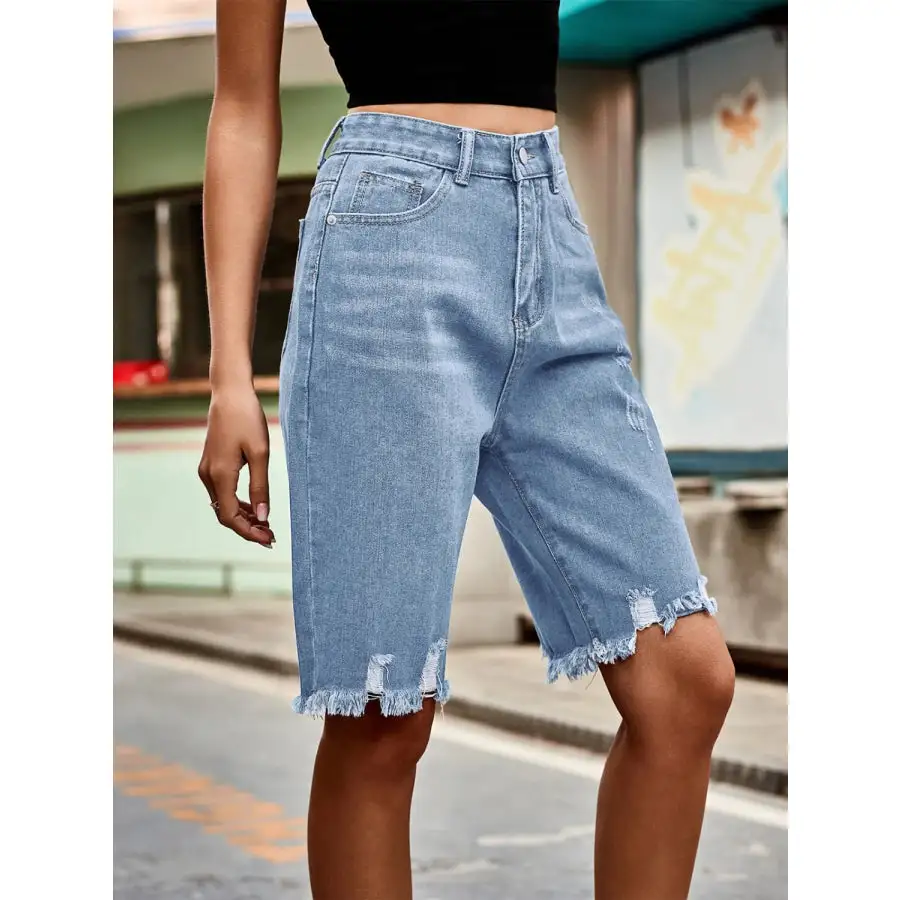 Everyday Raw Hem Denim Shorts
