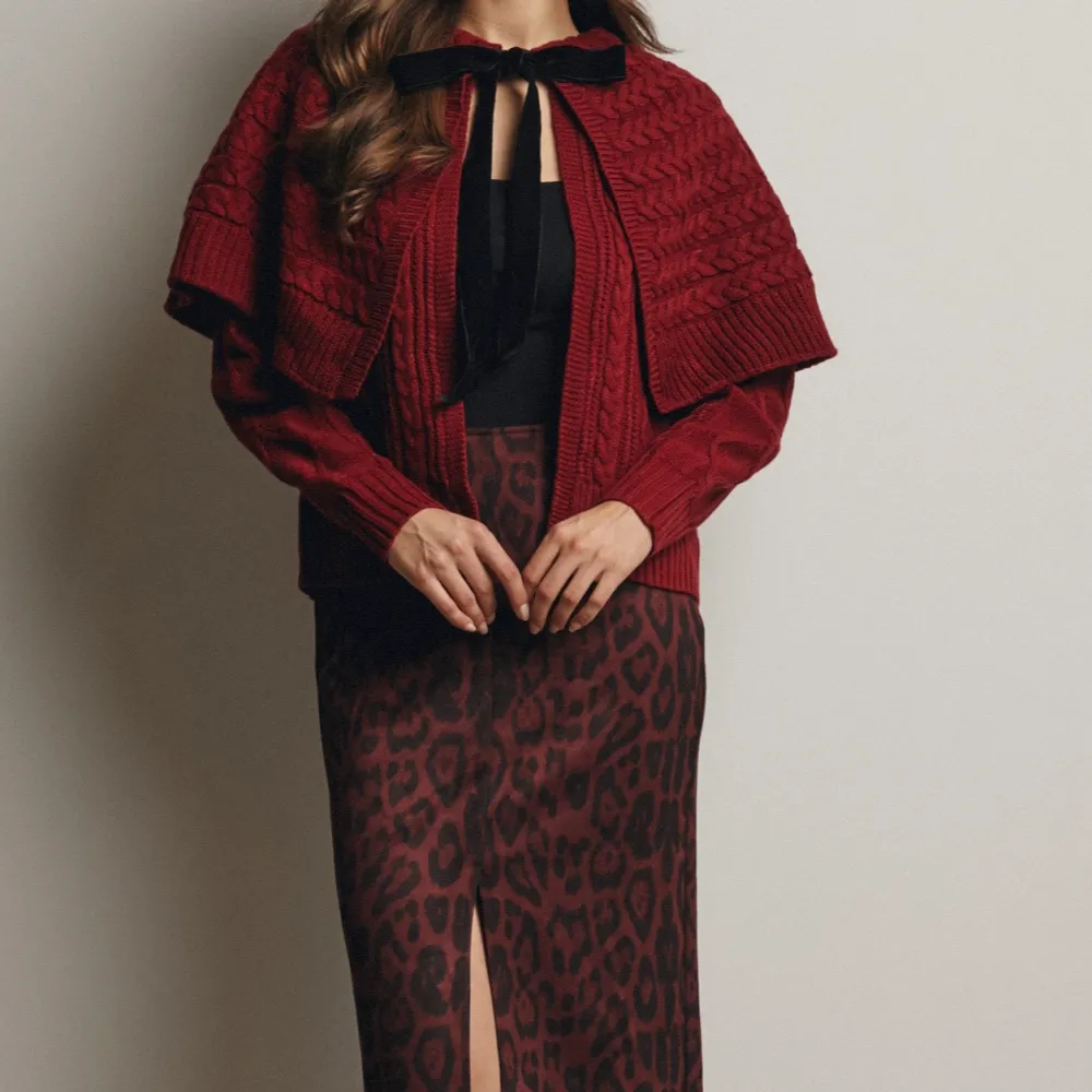 Open Front Cable Knit Ribbed Oversized Cardigan