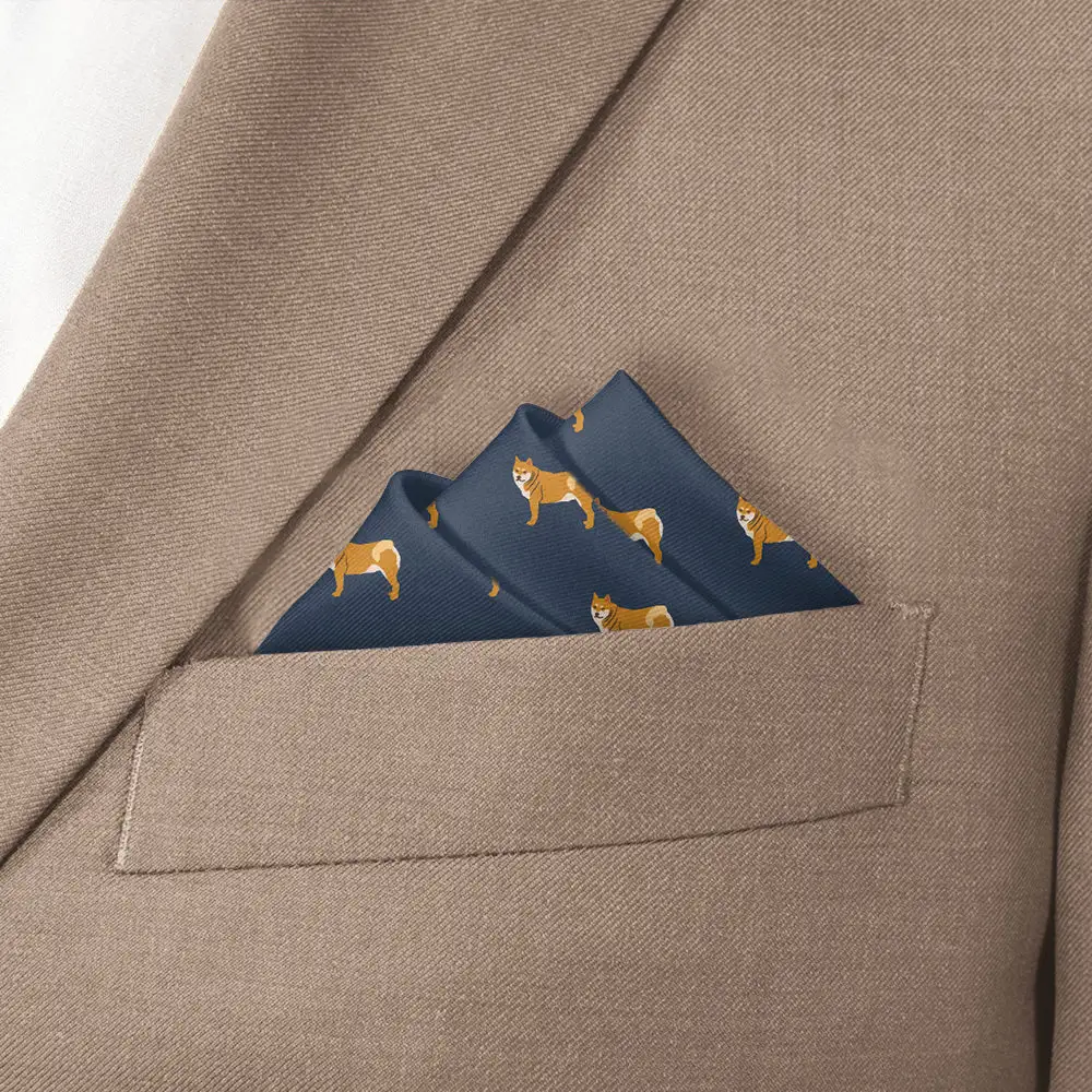 Crisp Contemporary Animal Motif Dog Motif Pocket Square