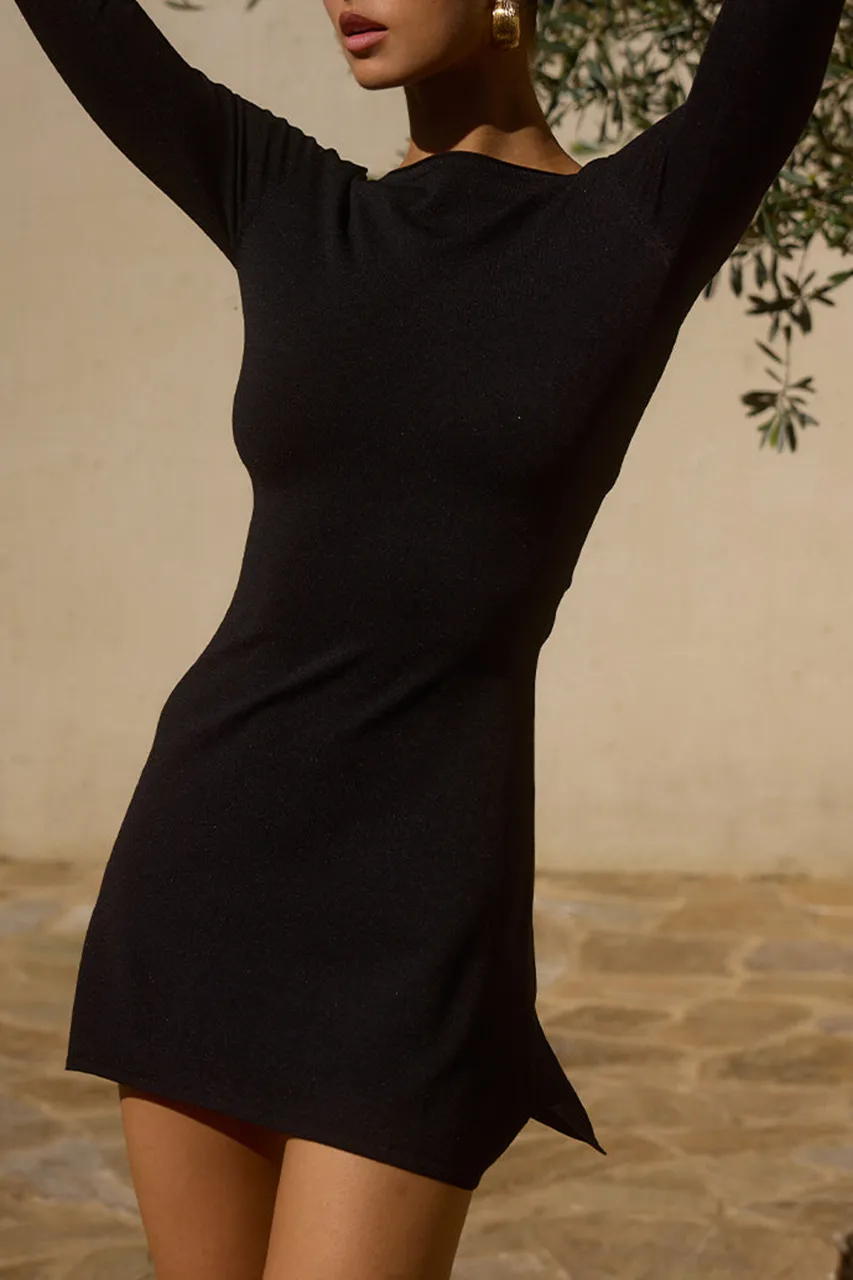 Long Sleeve Fitted Mini Dress