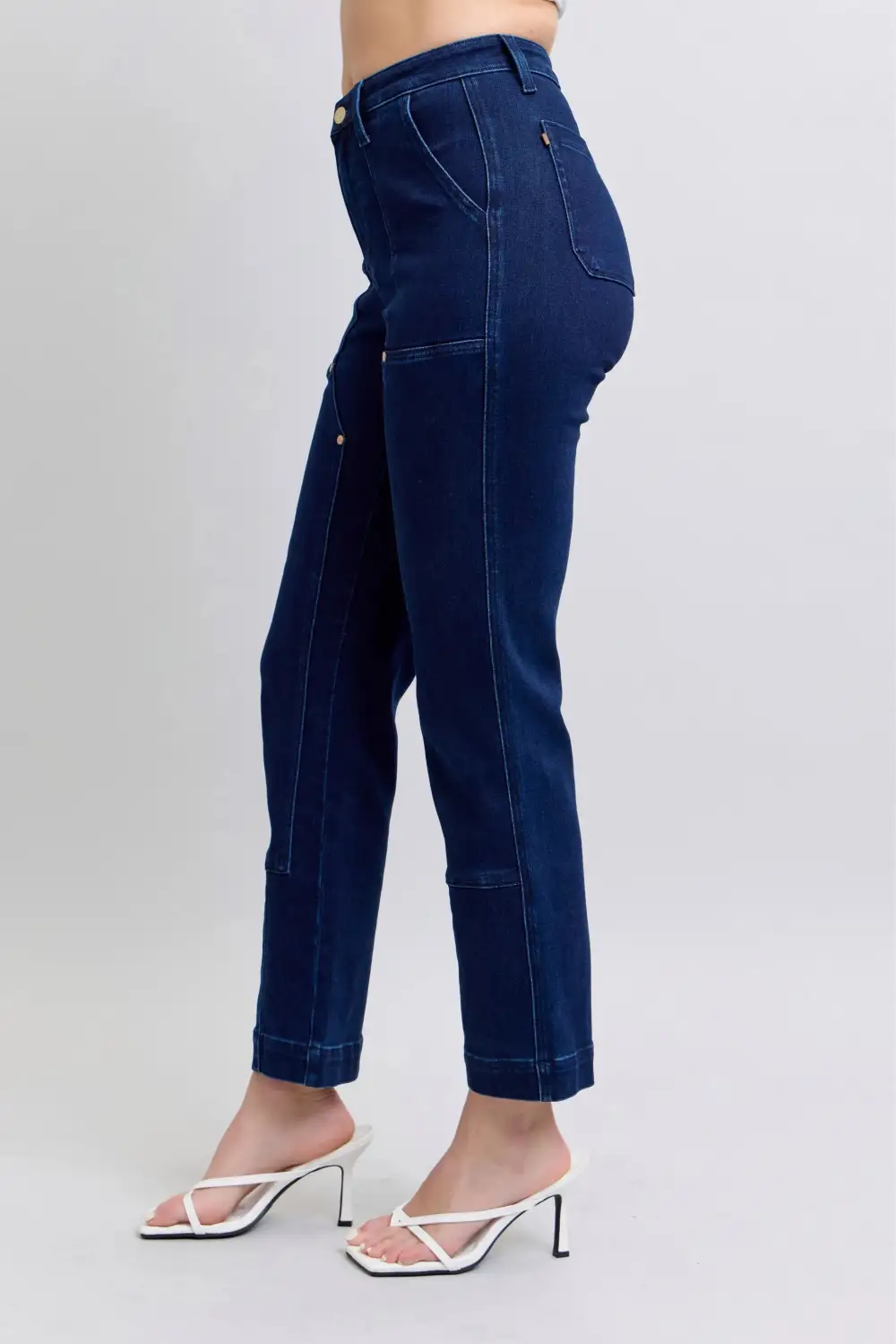 Hw Work Wear Knee Patch Straight Denim Jeans