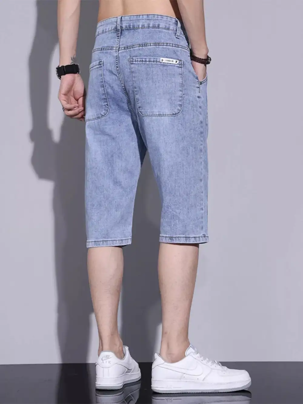 Men's Casual Washed Denim Shorts