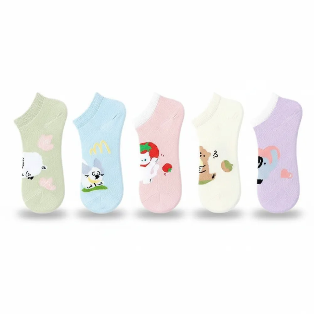 Playful Cartoon Animal Ankle Socks