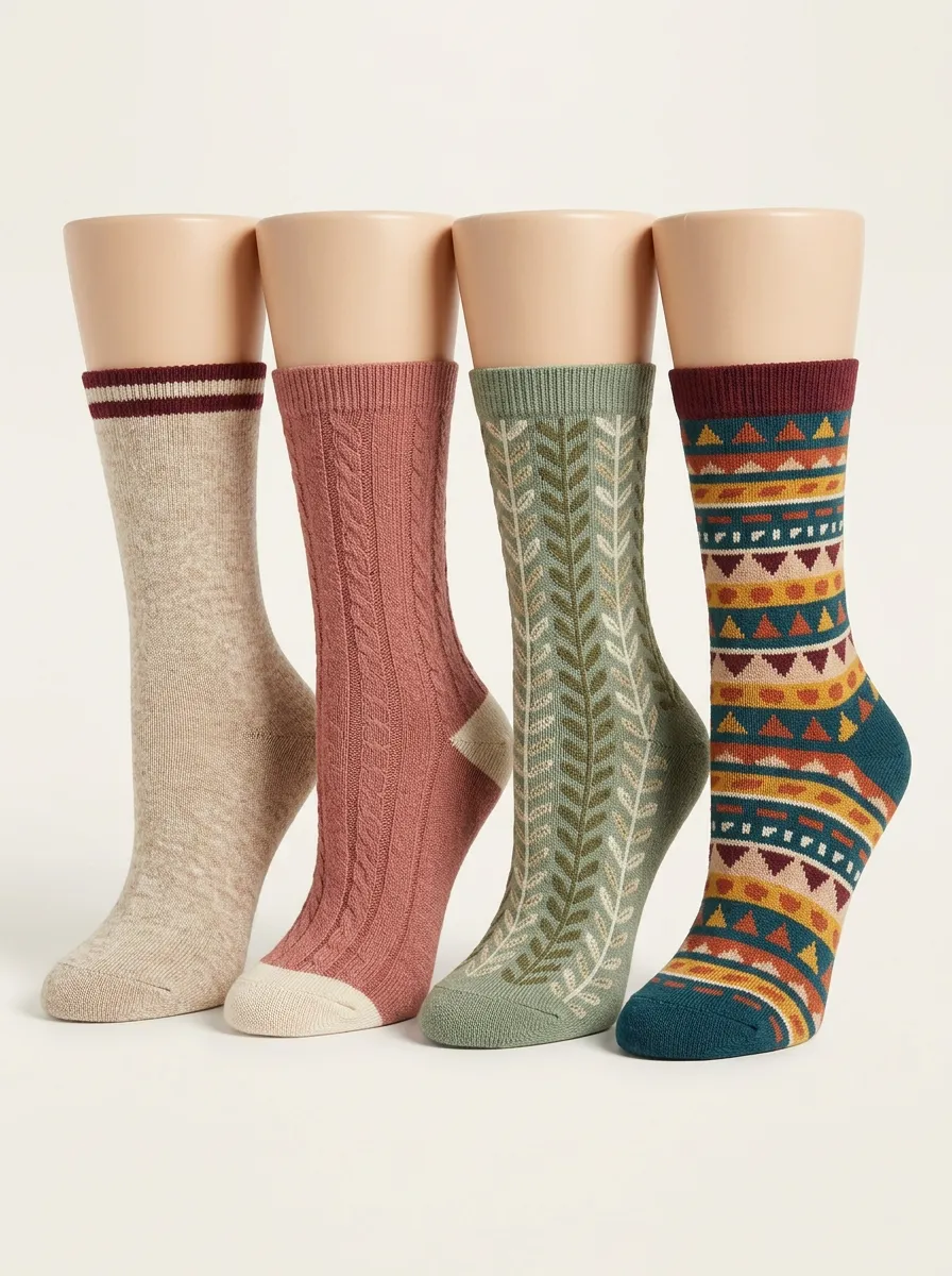 Women's Classic-Print Four Pair Socks