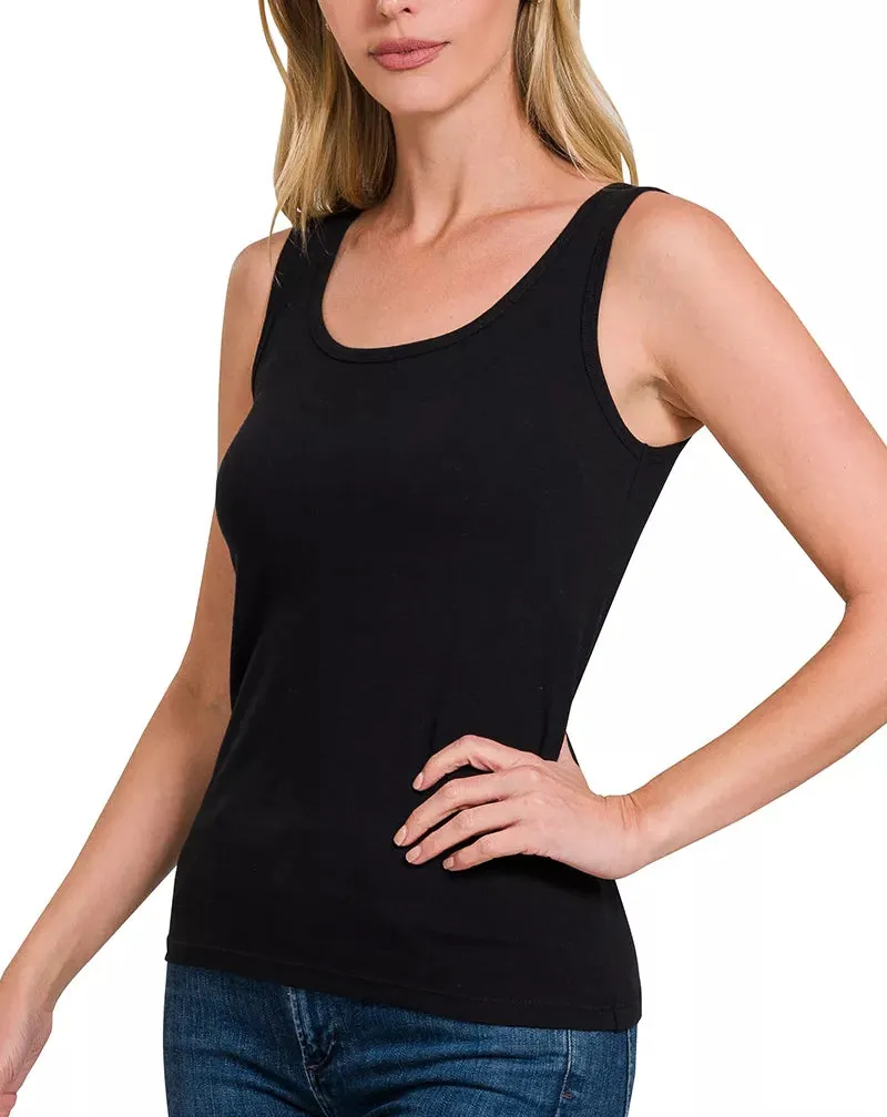 Scoop-Neck Cotton Tank Top