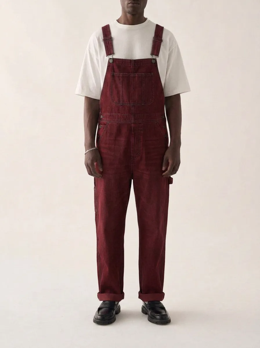Men's Vintage Style Blue Denim Dungarees Overalls