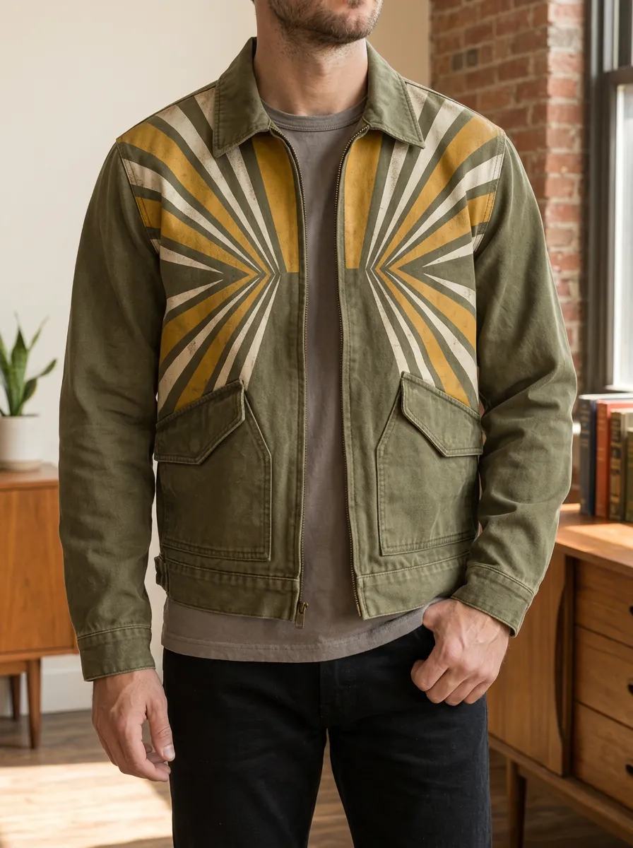 Men's Vintage Retro Sunburst Rugged Vista Jacket