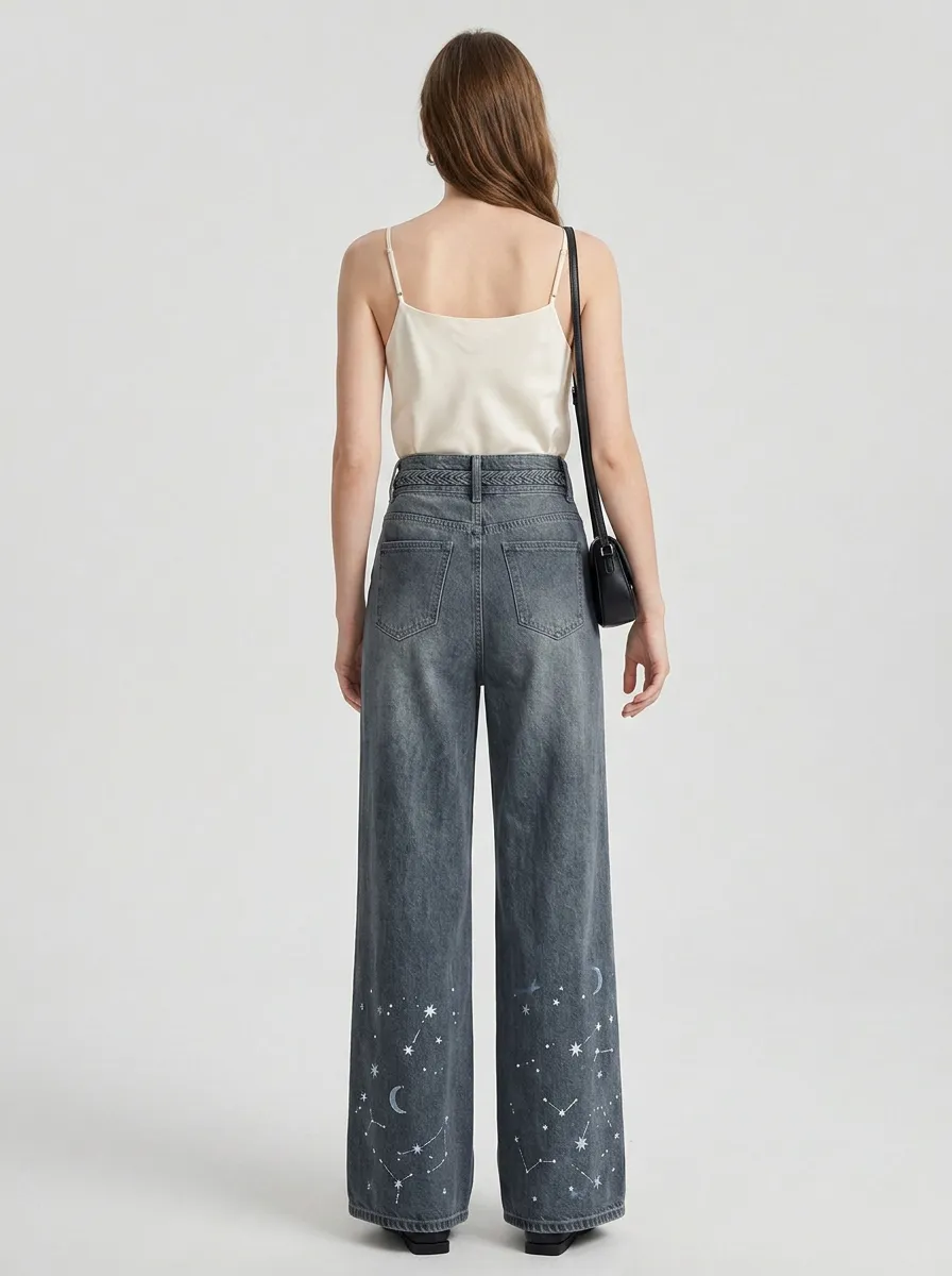 Women's Wide Leg Casual Denim Jeans