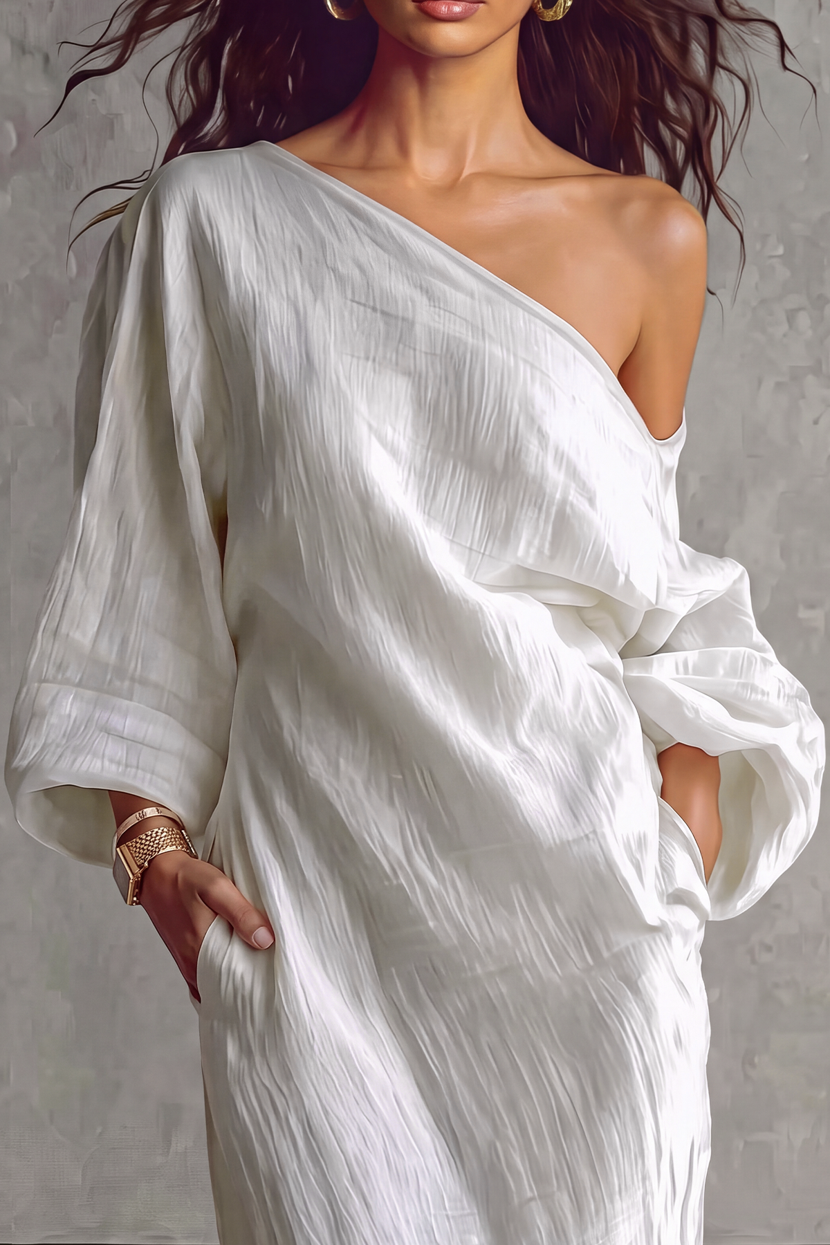Modern One Shoulder Maxi Dress
