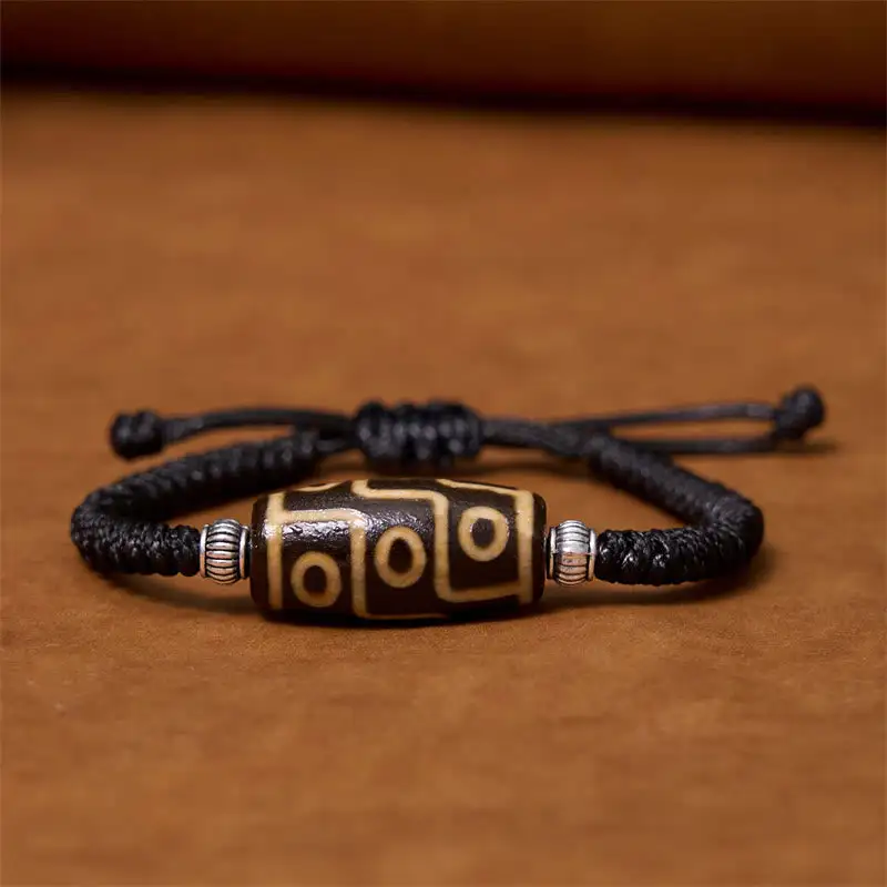 Eye Dzi Bead Eyed Dzi Bead Rope Bracelet
