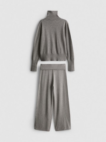 7-15yrs | Funnel Neck Zip-Up Sweatshirt and Knit Joggers Set detail 1