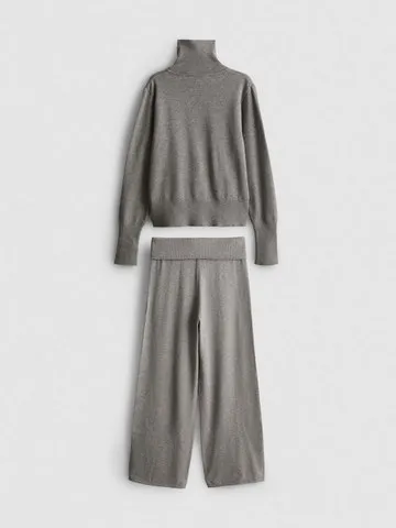 7-15yrs | Funnel Neck Zip-Up Sweatshirt and Knit Joggers Set