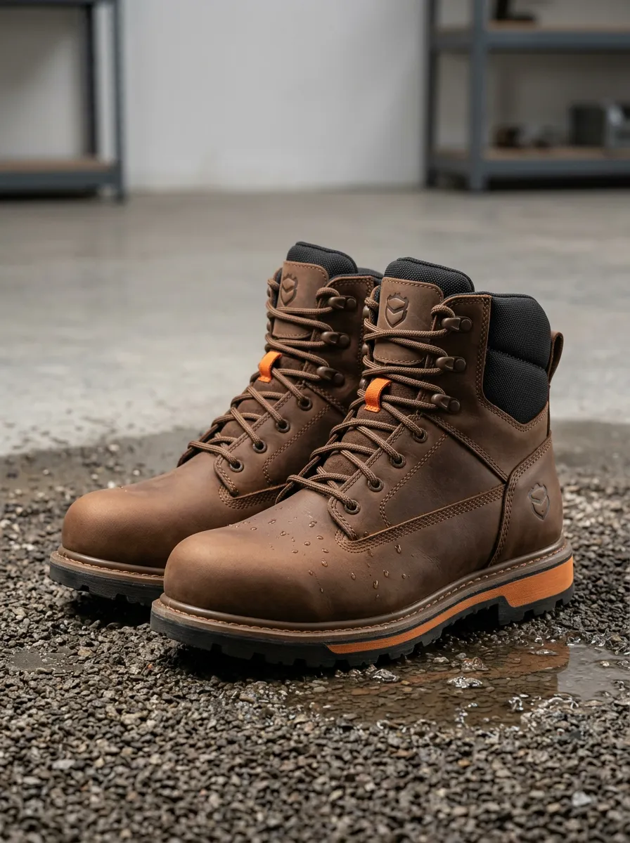 Workshop Leather-Look Men's Waterproof Work Boots