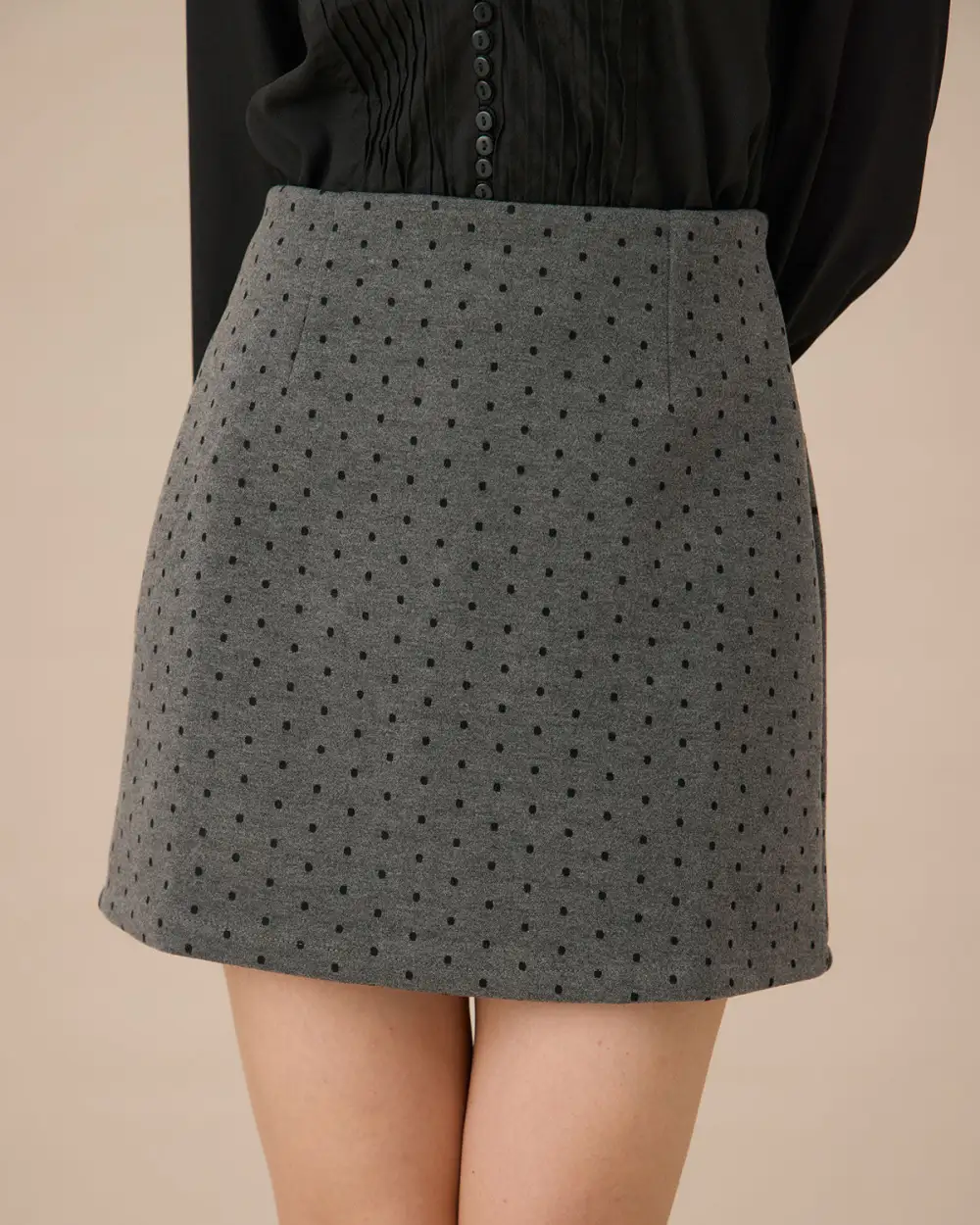 Polka Dot A Line Mini Skirt