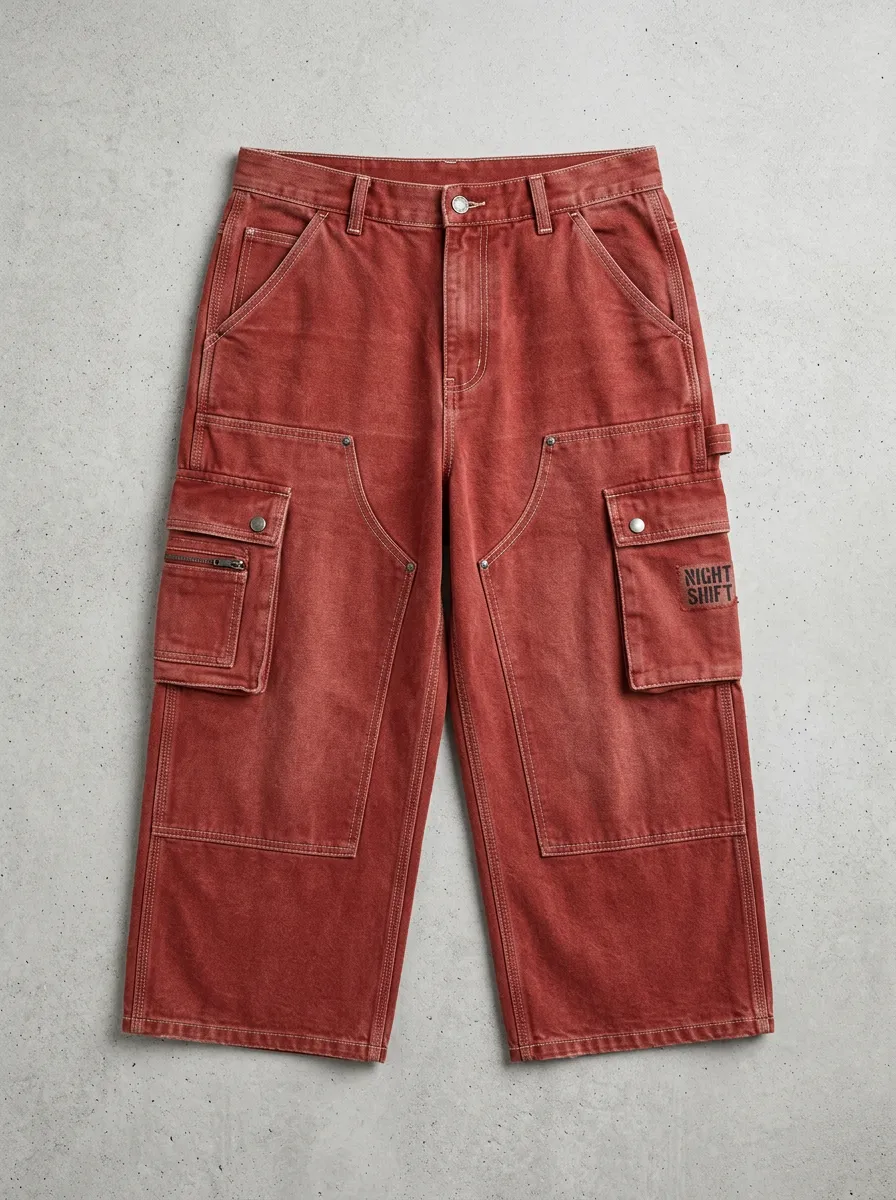 Relaxed Cargo Denim Washed Men's Cargo Shorts