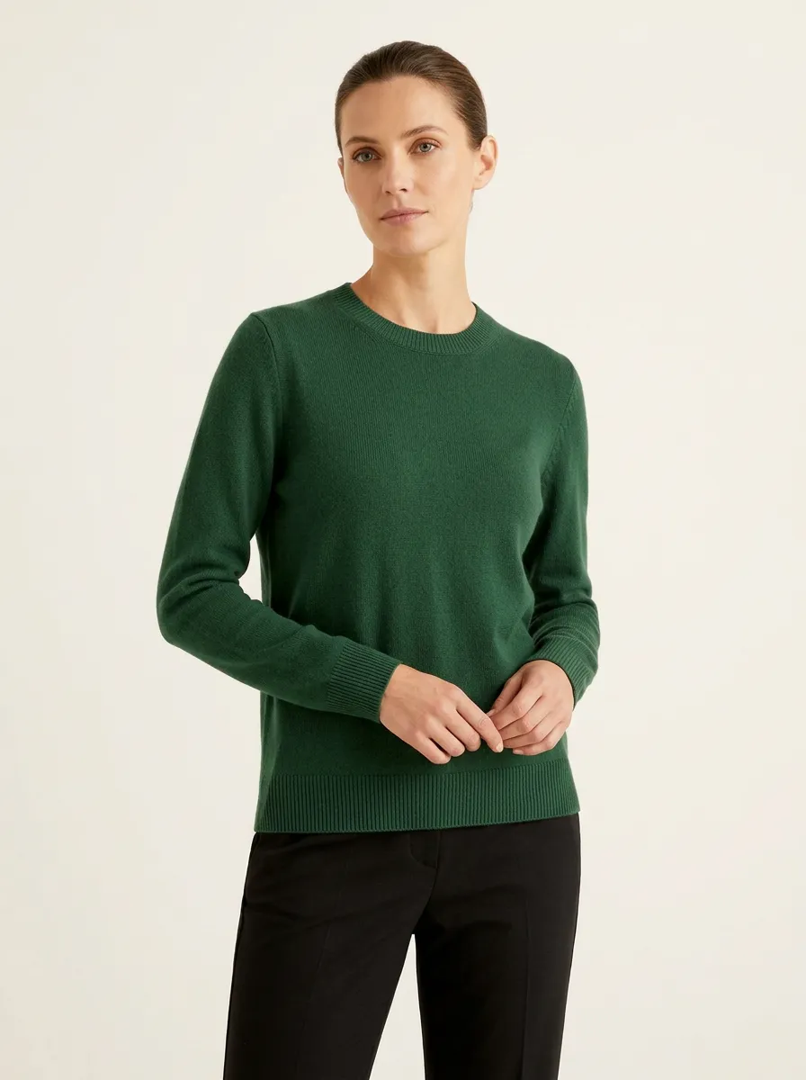 Women's Casual Minimalist Solid Crewneck Knitted Sweater