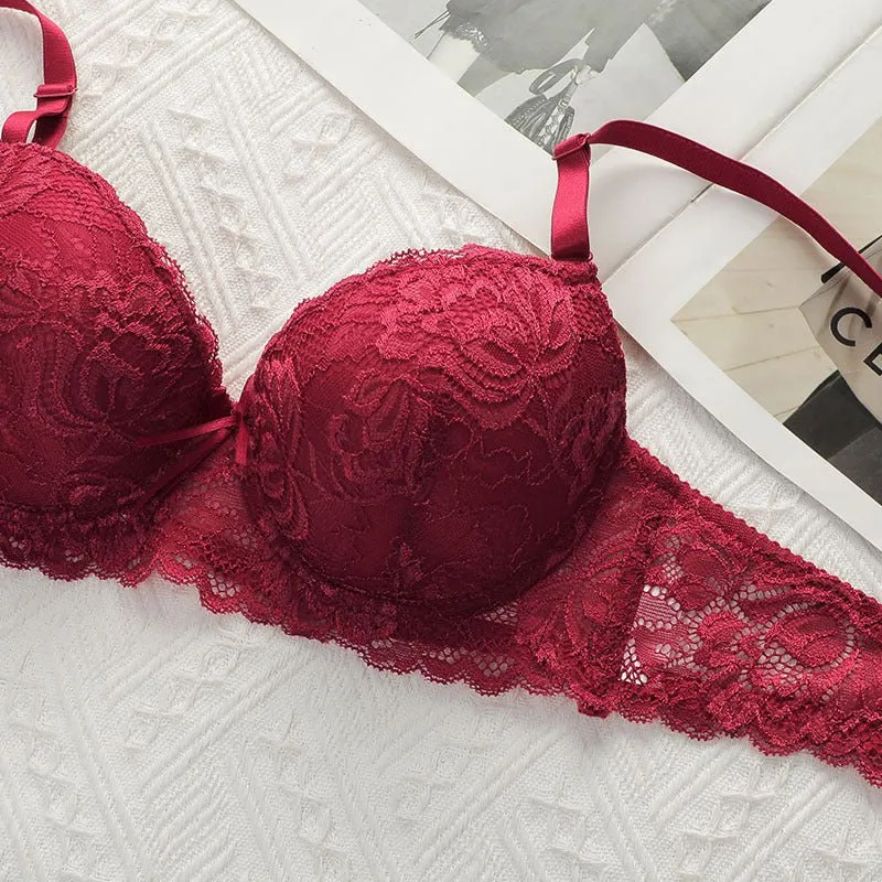 Adjustable Lace Underwire Bra And Panty Set