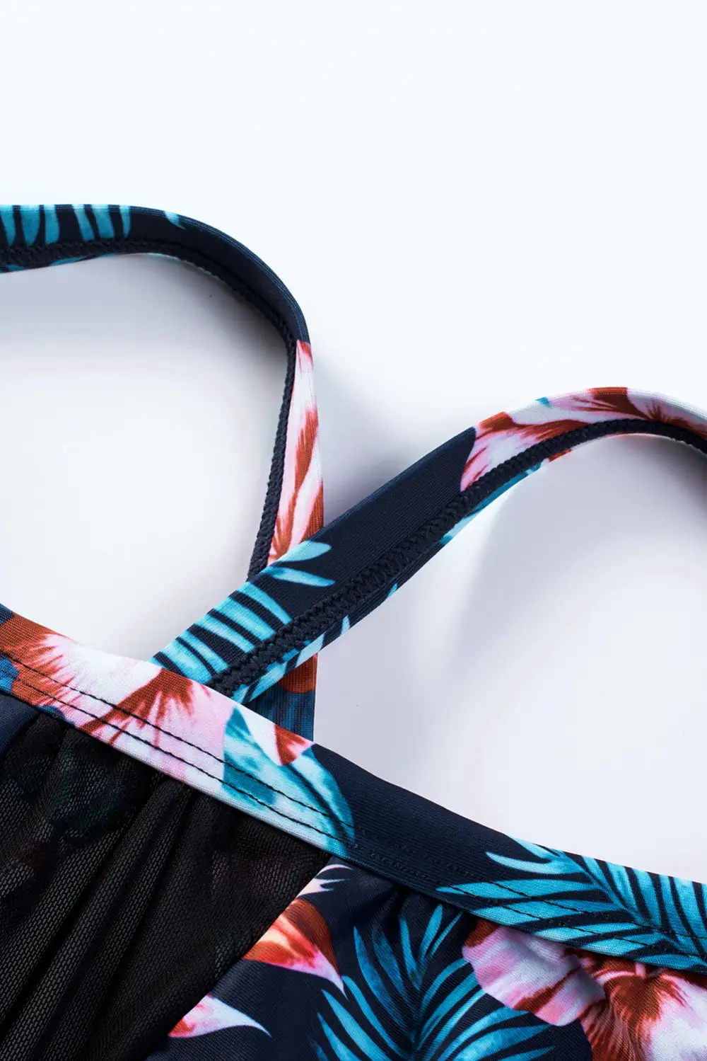 Mesh Accent Floral One-piece Swimwear