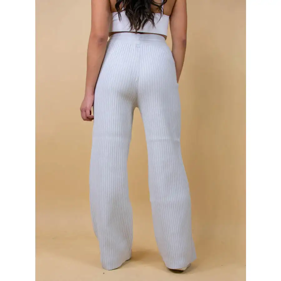 Ribbed Wide Leg Sweater Pants