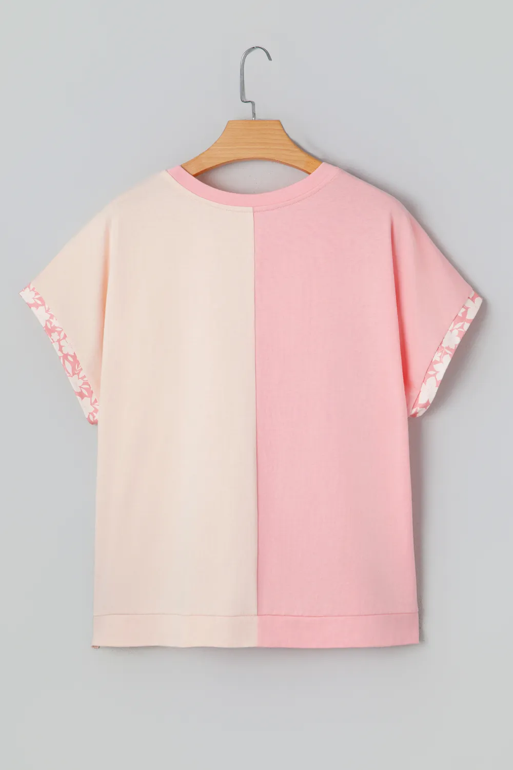 Apricot Block Flower Patched Loose Tee
