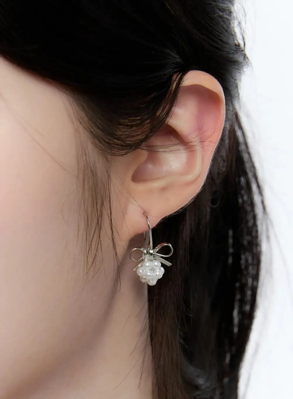 Ribbon Iridescent Bead Earrings