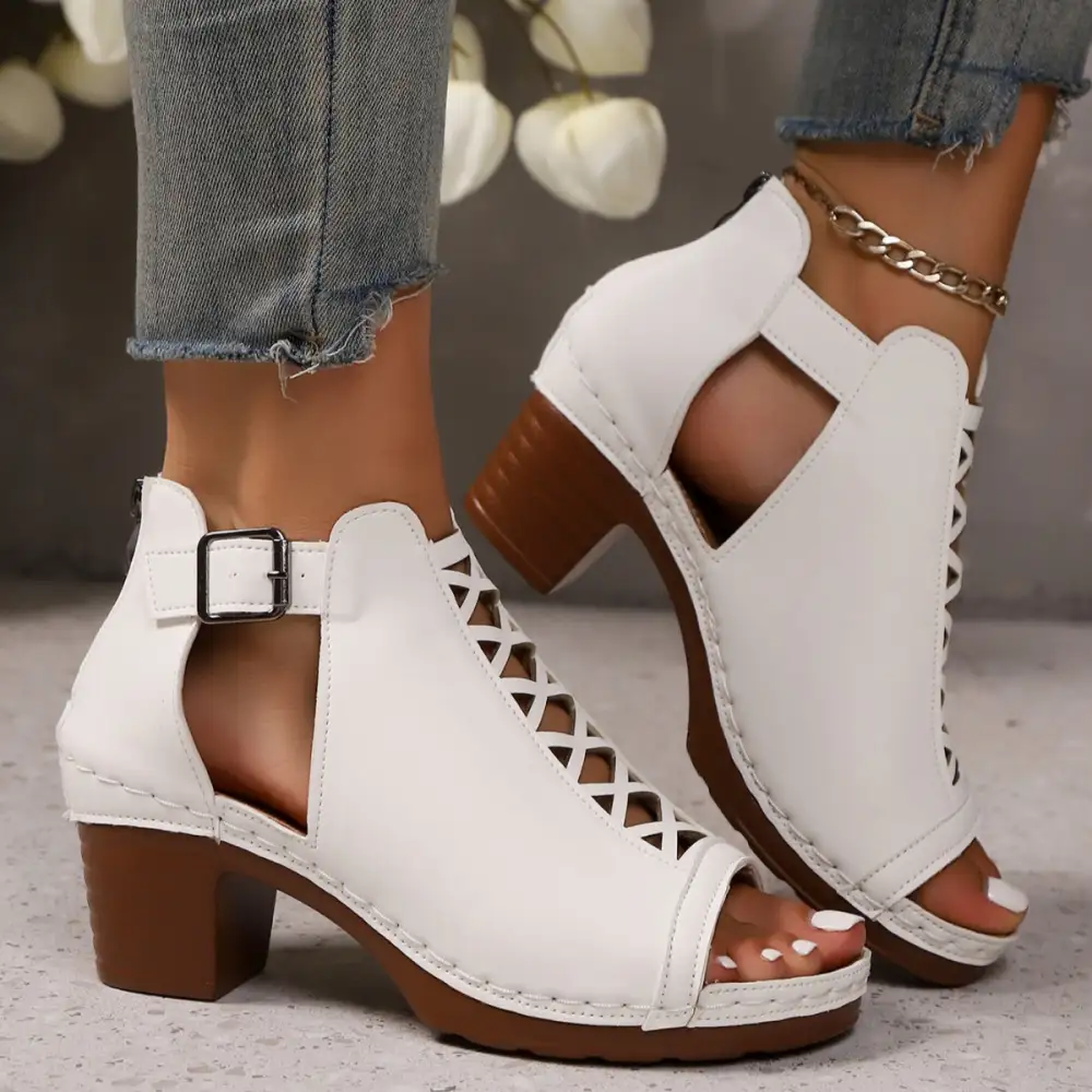 Lounge Open Toe Block Heels Sandals