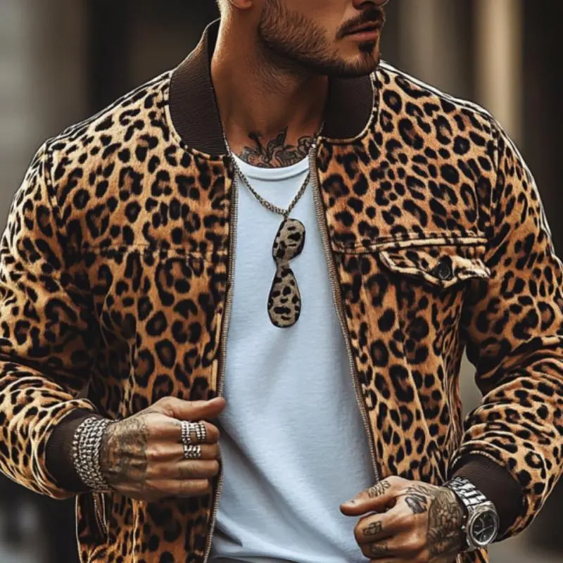 Rugged Field Leopard Print Jacket