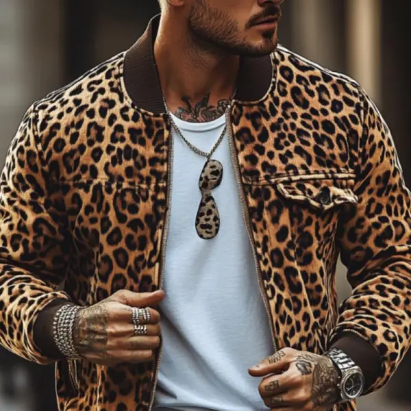 Field Pocket Leopard Print Jacket