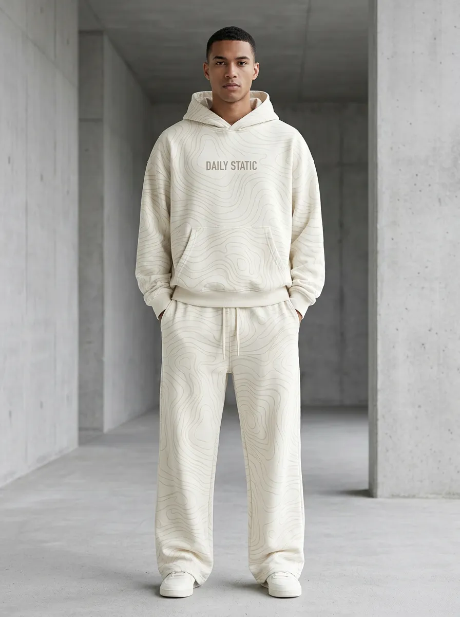 Sweatpants Topographic Men's Two-Piece Tracksuit