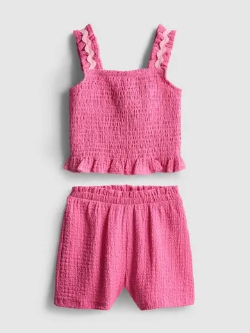 1.5-8yrs | Crinkle Textured Top and Shorts Set