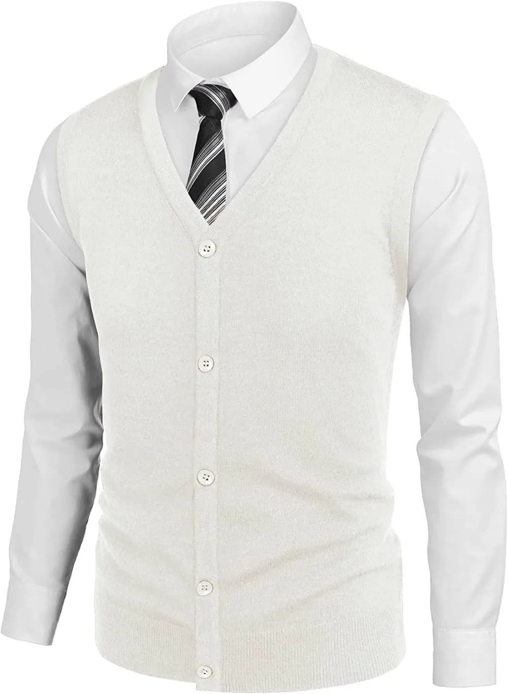 Casual Sleeveless Knitted Button Cardigan Vest Jeans