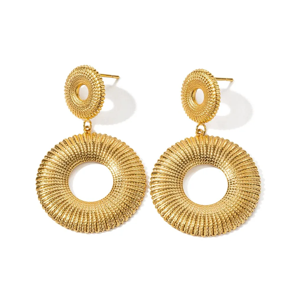 Circle Fringe Drops Earrings