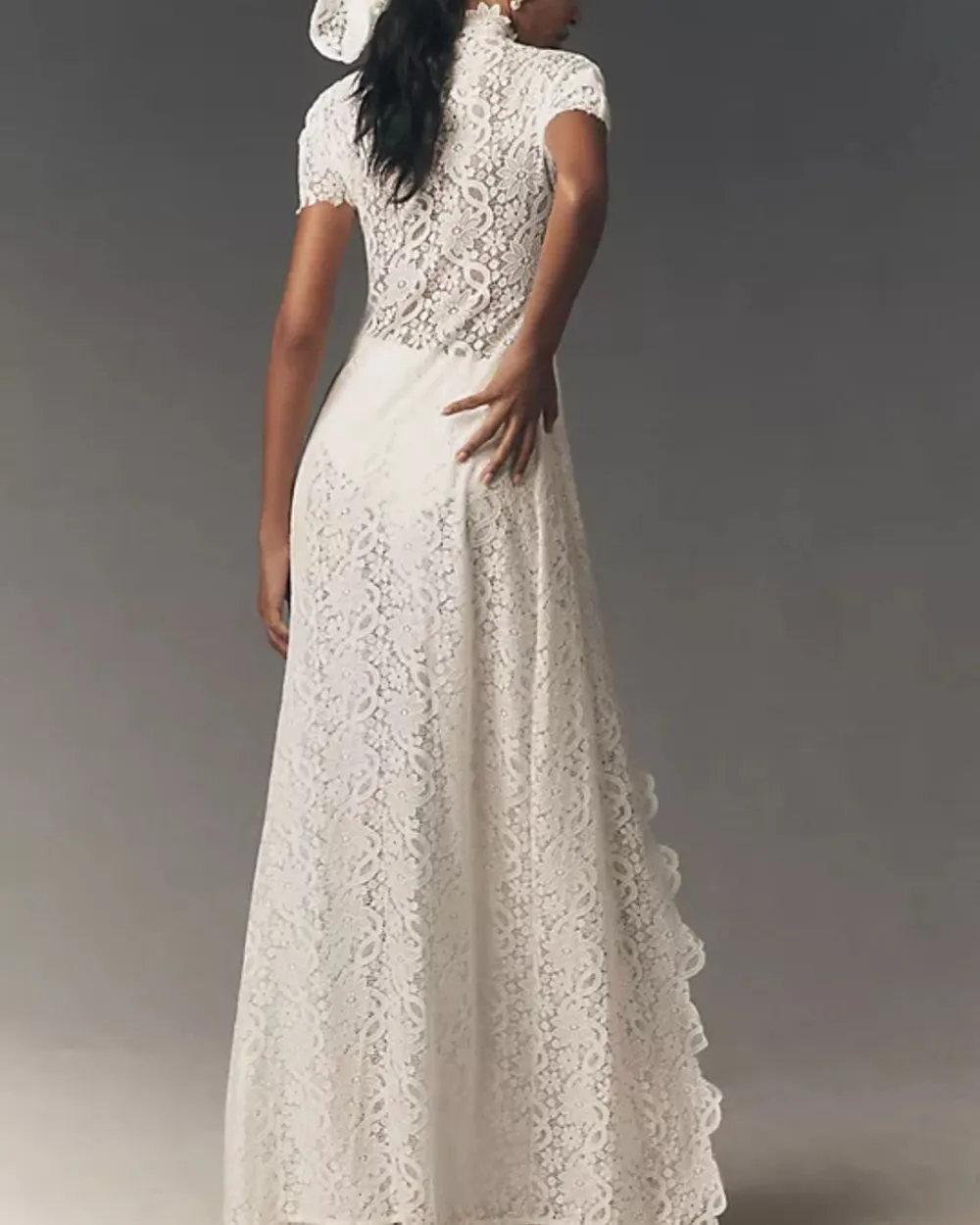 Elegant Lace Ensemble High Neck Intricate Lace Cut-Out Set