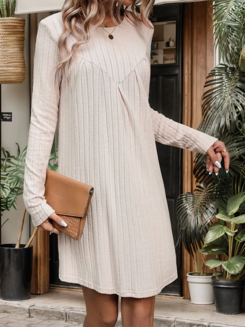 Elowen Relaxed Ribbed Mini Dress