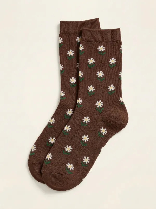 Floral Daisy-Print Casual Socks