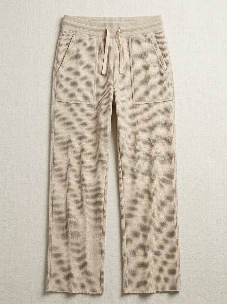 Women's Soft Touch Drawstring Waffle Lounge Pants