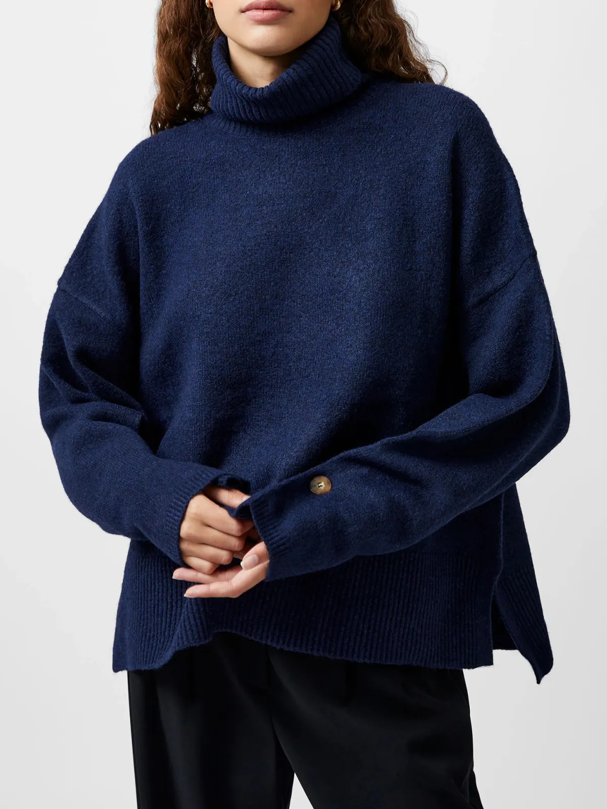Gentle Style Soft High Collar Loose Sweater