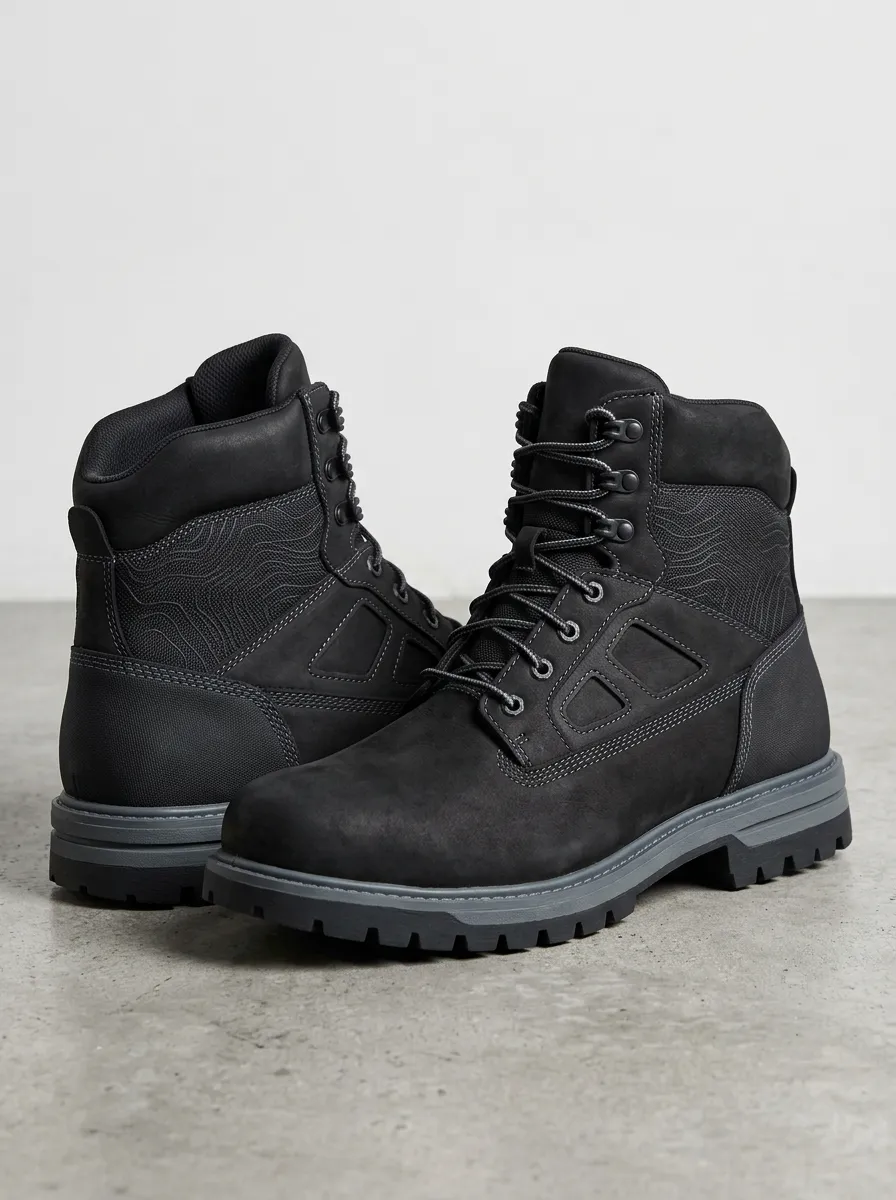 Unisex Everyday Outdoor Hiking Topographic Pattern Print Work Boots
