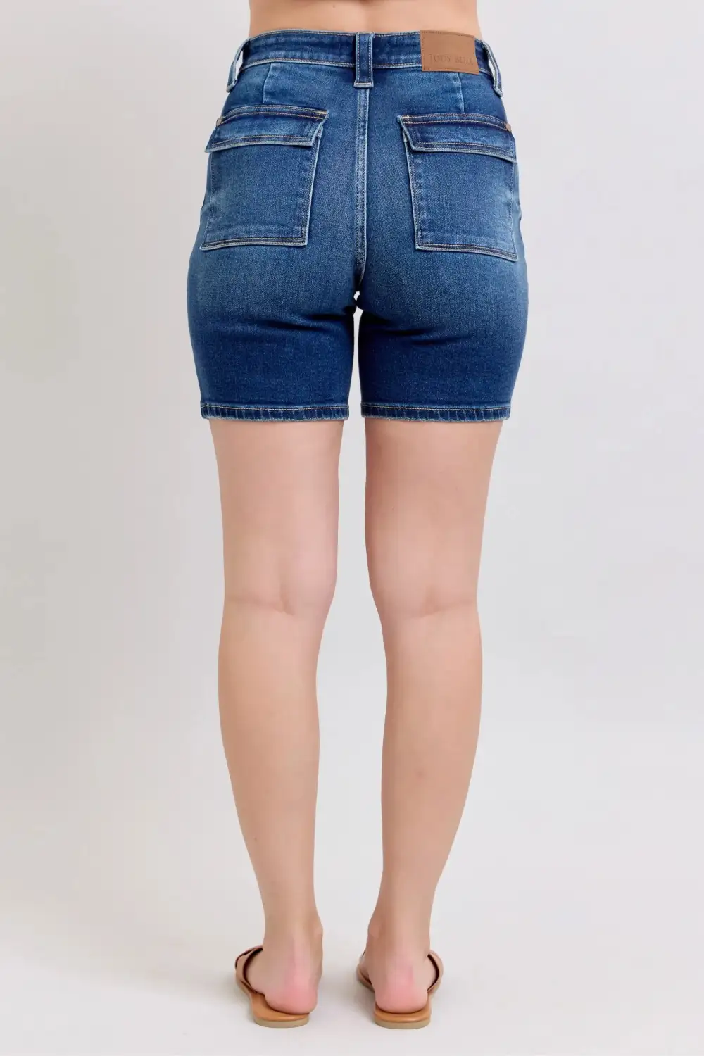 Structured High Waist Pocketed Denim Jeans