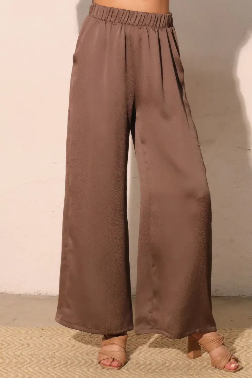 Hammered Satin Pocket Pants