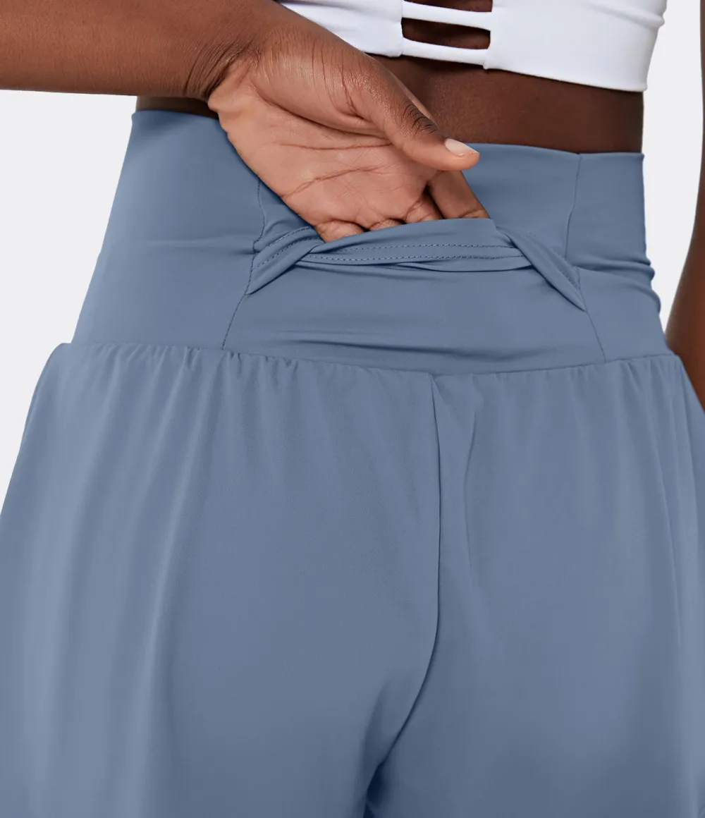 2026🔥  Super High Waisted Back Pocket & Side Hidden Pocket 2-in-1 Yoga Shorts 2.5