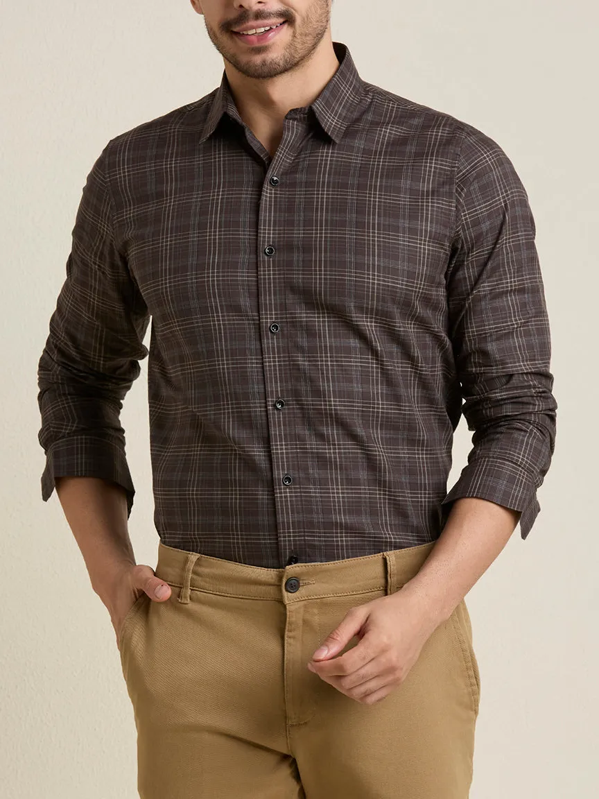 Weekend Plaid Slim Fit Tailored Men's Formal Shirt